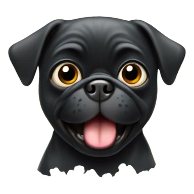 Black pug eating popcorn sticker