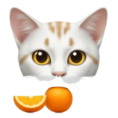 cat eating tangerine  sticker