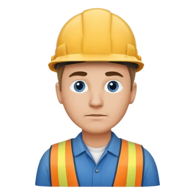 Blue collar worker searching for something sticker