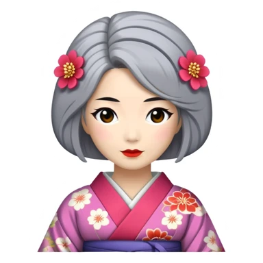 Geisha in her 40th with gray hair sticker