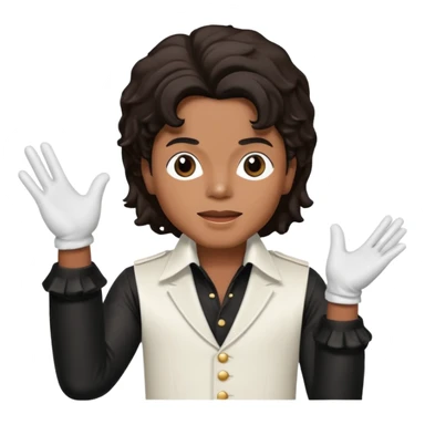 michael jackson is singing with mirco and white glove sticker