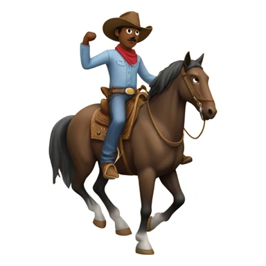 Horse riding cowboy sticker