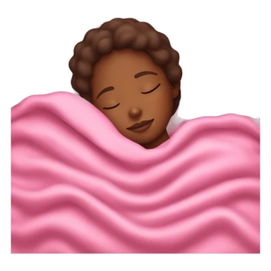 Brown skin girl sleeping with a pink blanket on top  sticker