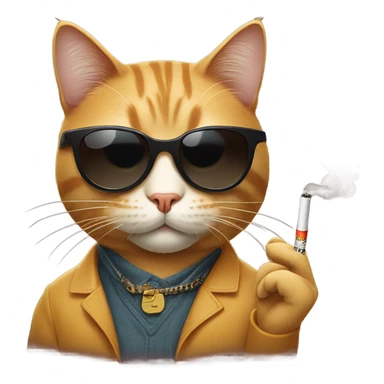 Cat wearing sunglasses and smoking sticker