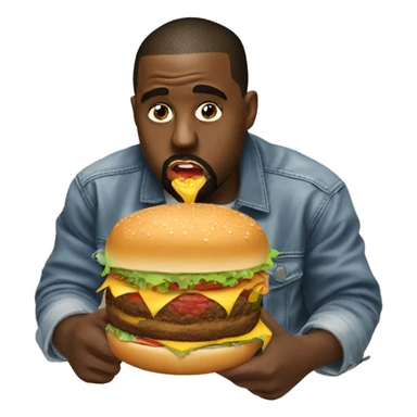 Kanye west eating a burger sticker