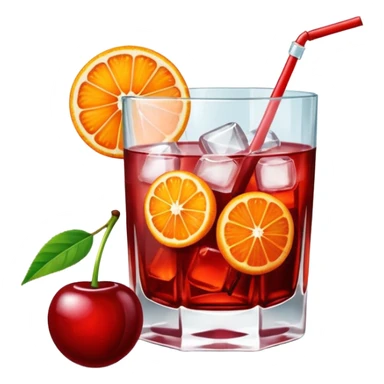 Mach mir einen Cherry Negroni mit viel Eiswürfeln und nur einer einzigen Scheibe Orange im Glas und einer Kirsche als Deko sticker