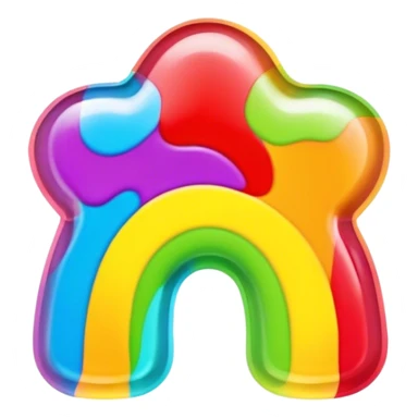 Melting gummy candy rainbow sticker