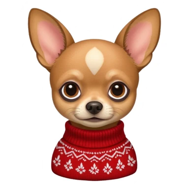 Dark Tan deer-head chihuahua sitting wearing a sweater sticker