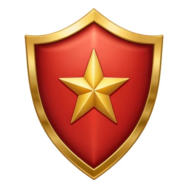 Crimson red premium shield with star sticker