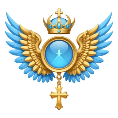 holy saint emblem with light blue wings sticker