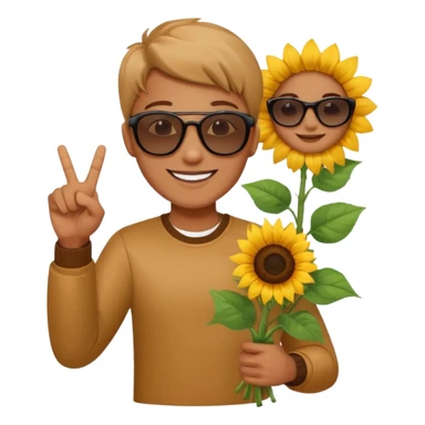 sonnenblumenstrauch mit ok zeichen sticker