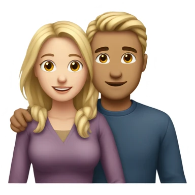man and woman hugging, man has blonde hair woman has brown hair sticker