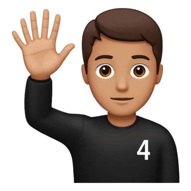 Un homme habillé en noir qui fait le signe 4 avec ça main  sticker