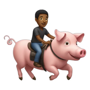 Black man riding a pig sticker