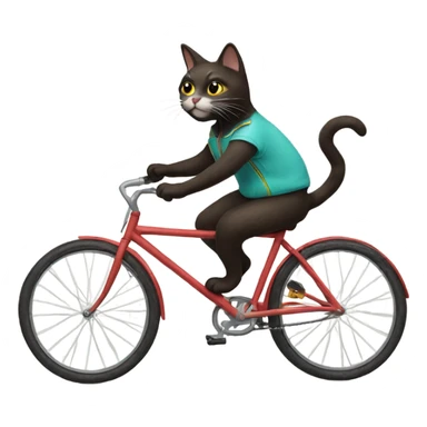 cat riding a bike  sticker
