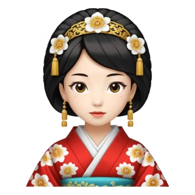 Japanese Princess with in ceremonial robe kimono sticker