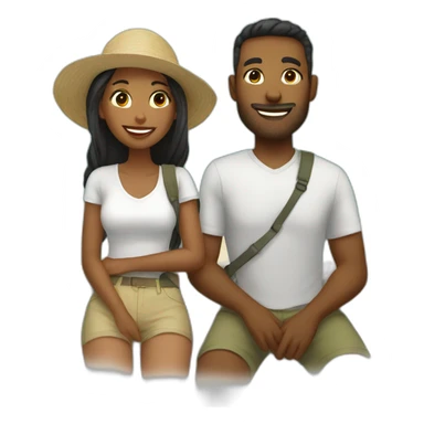 couple love travel sticker