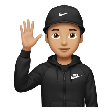 Ragazzo mulatto col cappello Nike e tuta Nike cha saluta sticker