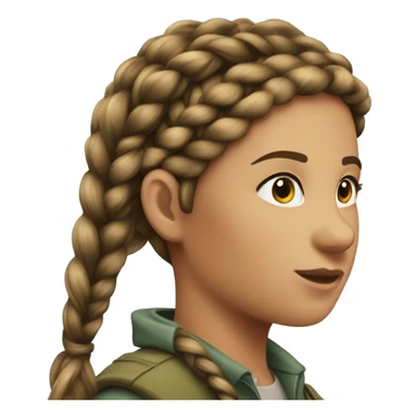 Braided hair upland hunter girl sticker