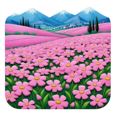 van gogh style pink SPAM  meat flowers landscape sticker