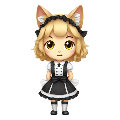 Chibi cat maid sticker