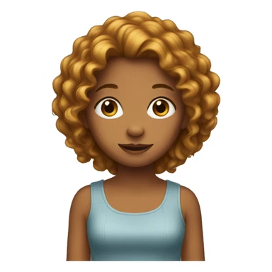 Girl with Cury hair  sticker