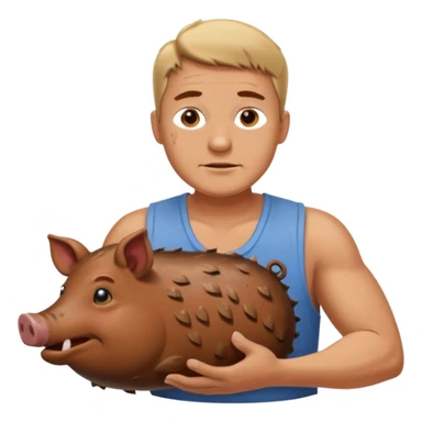 Man slapping a hog sticker