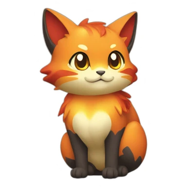 Sitting-bicolor-fire-type-pokemon-cat sticker