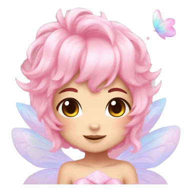 Shiny Pastel Pink Anime Chibi Fairy Fakémon Fur Sona sticker