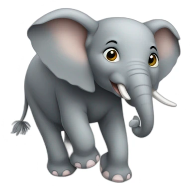 Elephant qui balaie  une souris sticker
