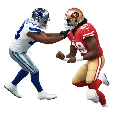 49ers player fighting cowboys player sticker