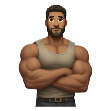 handsome husband with big biceps sticker