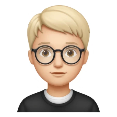 yuvarlak gözlüklü insan sticker