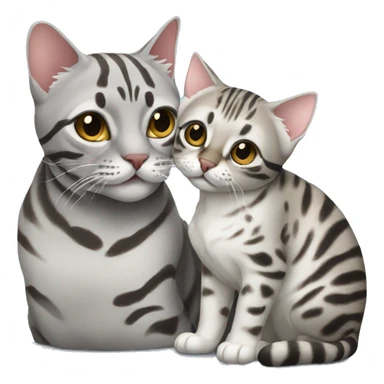 a silver Bengal cat kiss a Bengal cat sticker