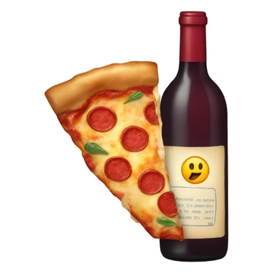 Wine bottle eating a slice of pizza sticker
