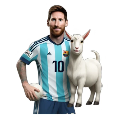 Messi with a goat sticker