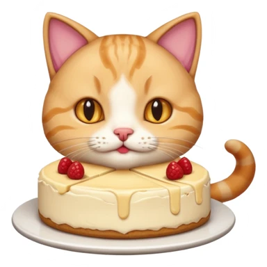 A cat eating cheesecake really cute with among us shirt sticker