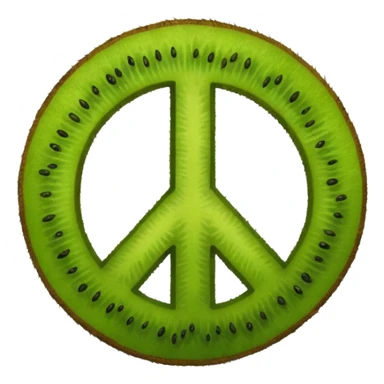 Peace sign hand emoji but its kiwi skin sticker