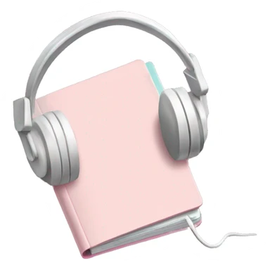 Cute pastel pink note book with headphones laying on it sticker