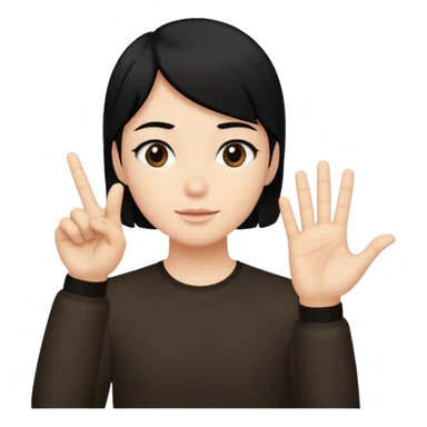 with black hair and making this gesture 👍🏻 sticker