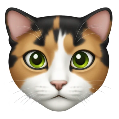 Calico cat green eyes sticker
