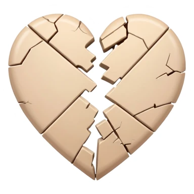 broken heart beige pastel sticker