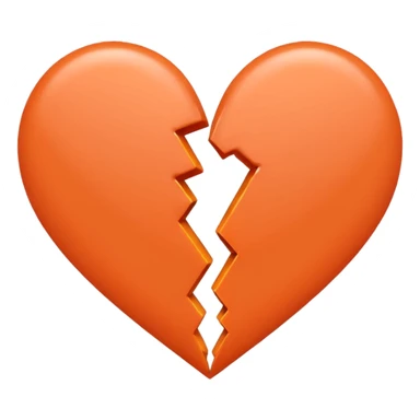 Make a half gray and half orange heart emoji (left is gray and right is orange) sticker