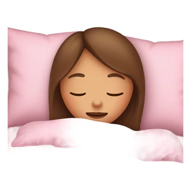Brown haired girl, in pink pajamas, sleeping on pillow  sticker