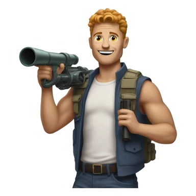 Spencer rattler hold a bazooka sticker