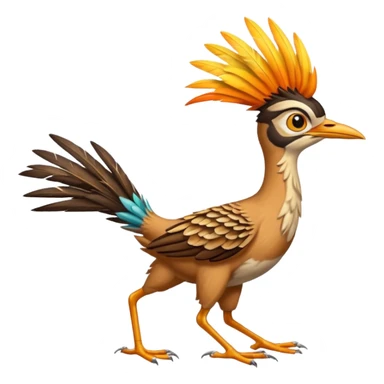 realistic roadrunner bird emoji, running with long skinny tail pointed down and back sticker