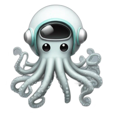 Pulpo con casco de astronauta espacial sticker