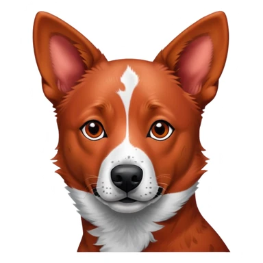 head shot of a red heeler cattle dog with speckled red coat and pointed ears sticker
