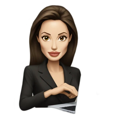Angelina Jolie con una MacBook  sticker