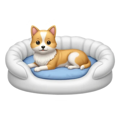 white Pet bed empty with no animal in it no dog in it I said sticker